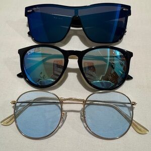 3x vintage RAY-BAN BLUE LENS SUNGLASSES! *Estate Sale Find!*Unisex FREE SHIPPING